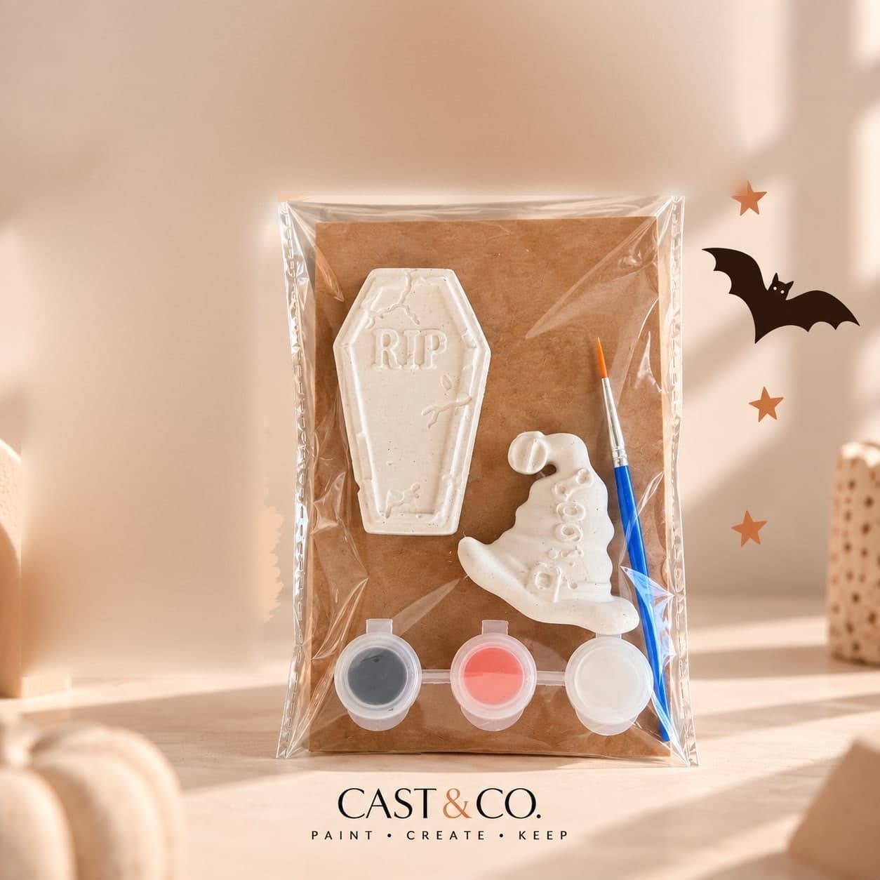 Coffin & Witch Hat Painting Kit