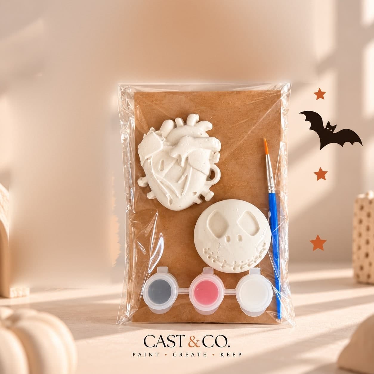 Heart & Skeleton Face Painting Kit